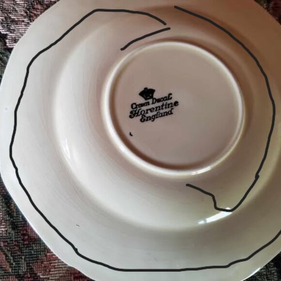 Vintage Crown Ducal Florentine Gold Band 2057 Saucers for Footed Cream Soups - Picture 6 of 8